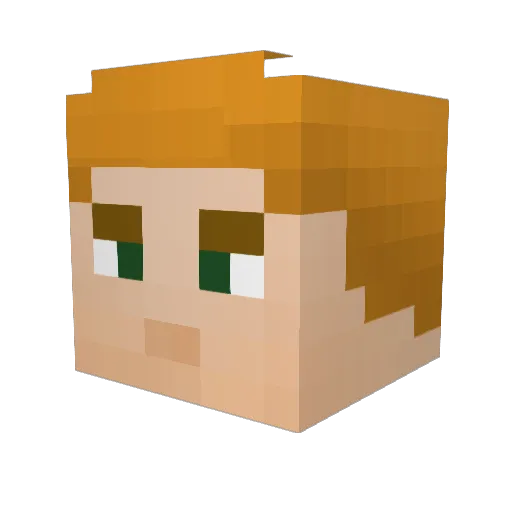 DashPajamas17 Minecraft avatar head, 3D render