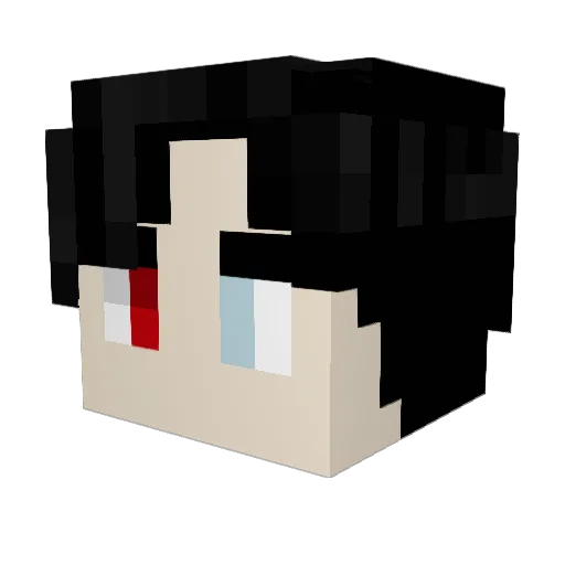 DashSenpai Minecraft avatar head, 3D render