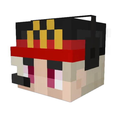 DashedBrickstar Minecraft avatar head, 3D render