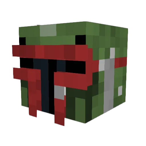 DashiellGreen Minecraft avatar head, 3D render