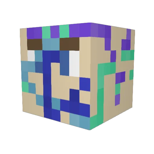 DashingPrune Minecraft avatar head, 3D render