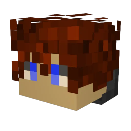Daskxy Minecraft avatar head, 3D render