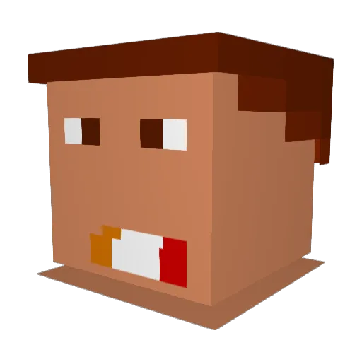DaslstAIpha Minecraft avatar head, 3D render