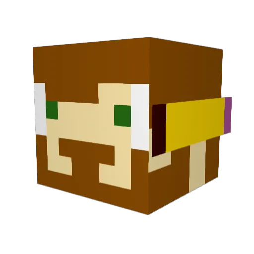 Dastre24 Minecraft avatar head, 3D render