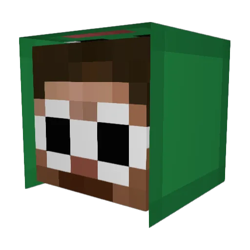 Dastum Minecraft avatar head, 3D render