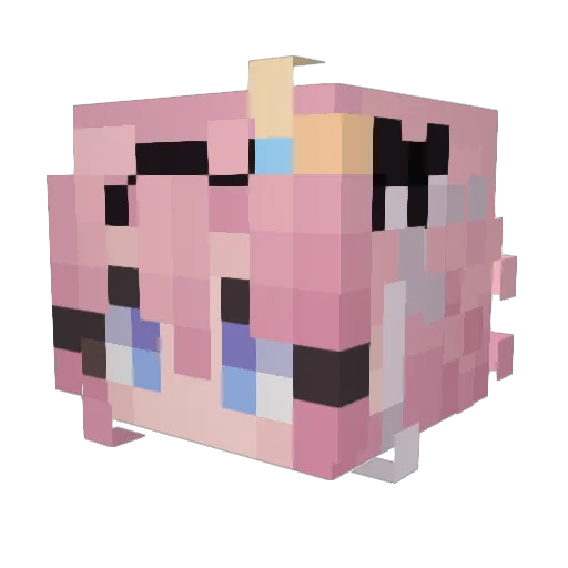Dasvidenia Minecraft avatar head, 3D render