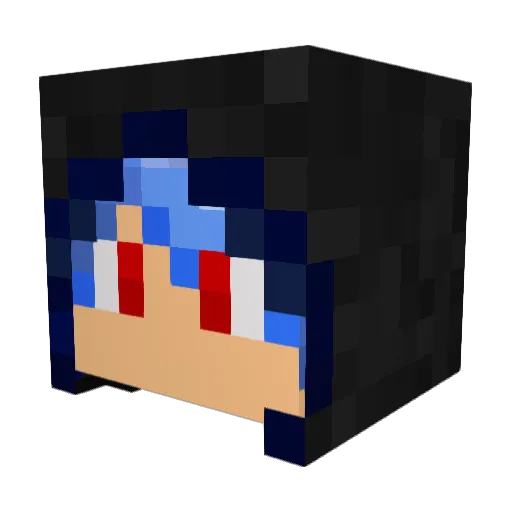 Dat1Newb Minecraft avatar head, 3D render