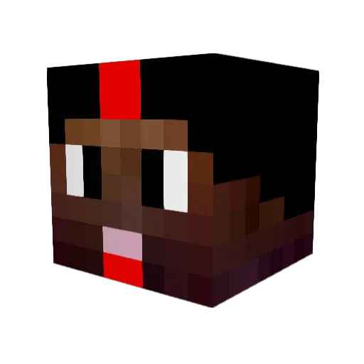 DatBlackMan Minecraft avatar head, 3D render