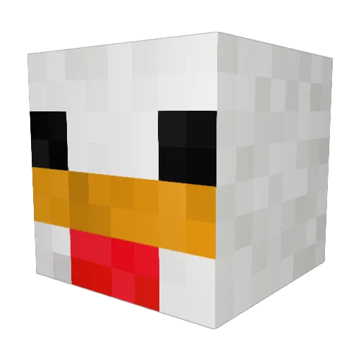 DatChickenBob Minecraft avatar head, 3D render