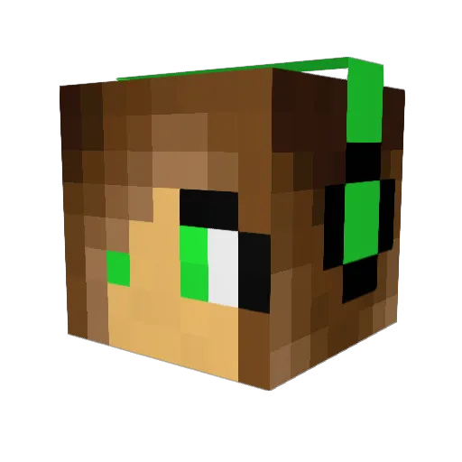 DatCool Minecraft avatar head, 3D render