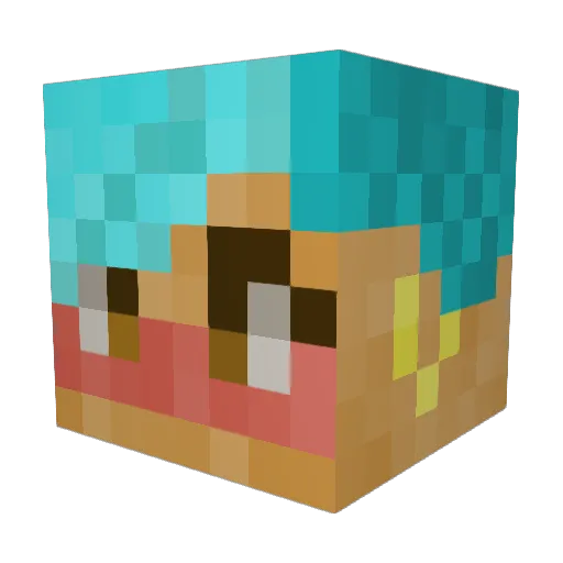 DatDangGoat Minecraft avatar head, 3D render