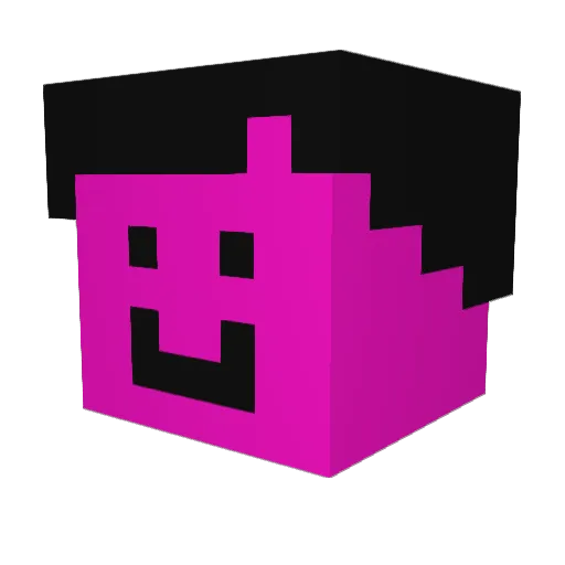 DatG33kGurl Minecraft avatar head, 3D render