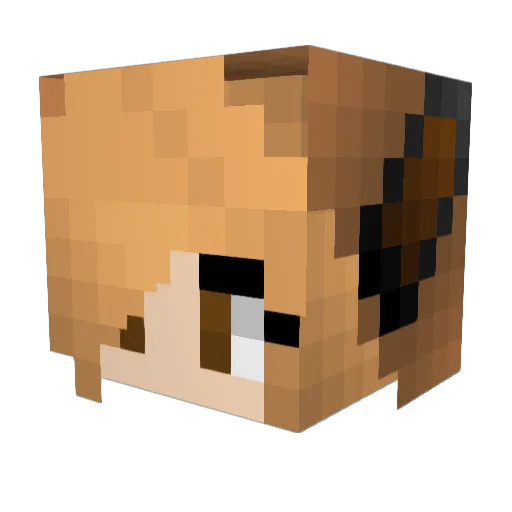 DatJuJu Minecraft avatar head, 3D render