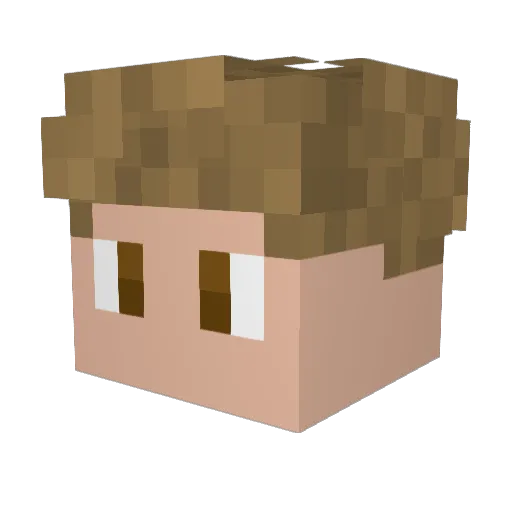 DatLuggi Minecraft avatar head, 3D render