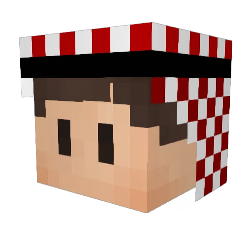 DatLuigiPlays Minecraft avatar head, 3D render