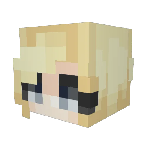 DatMarinette Minecraft avatar head, 3D render