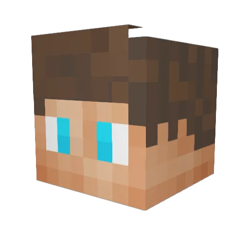 DatRelogStain Minecraft avatar head, 3D render