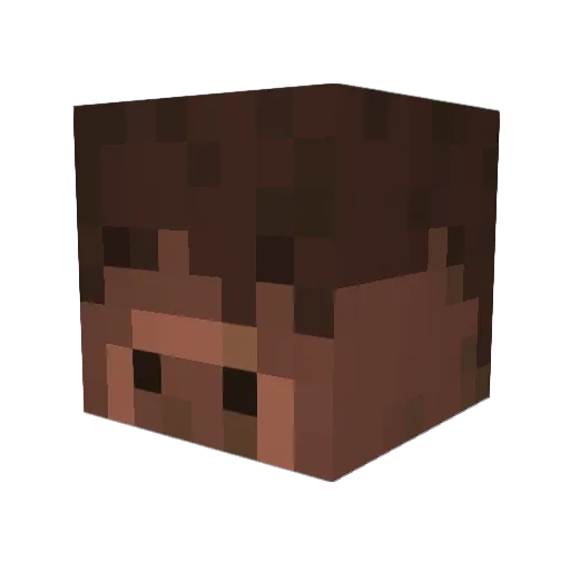 DatYak Minecraft avatar head, 3D render