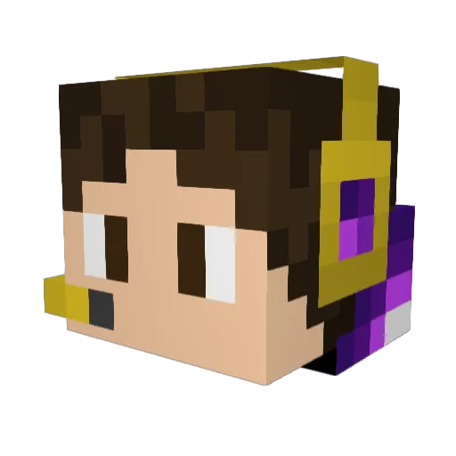 DatanSword Minecraft avatar head, 3D render