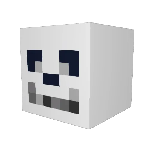 Dathmaru Minecraft avatar head, 3D render