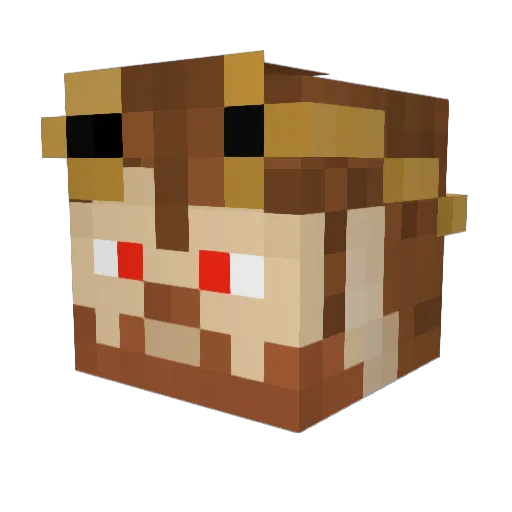 Datil_ Minecraft avatar head, 3D render
