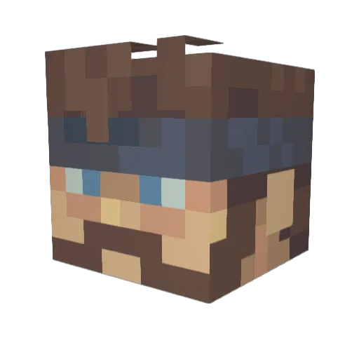 Datkei Minecraft avatar head, 3D render