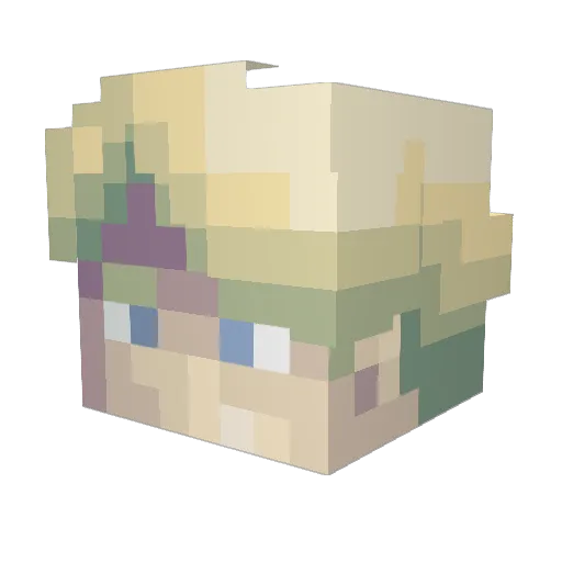 Dattache Minecraft avatar head, 3D render