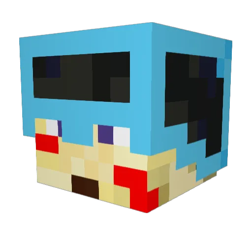 Daturtles Minecraft avatar head, 3D render
