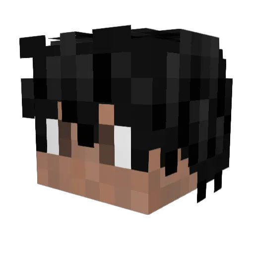 DauBlau Minecraft avatar head, 3D render