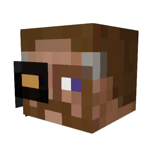 Daud Minecraft avatar head, 3D render