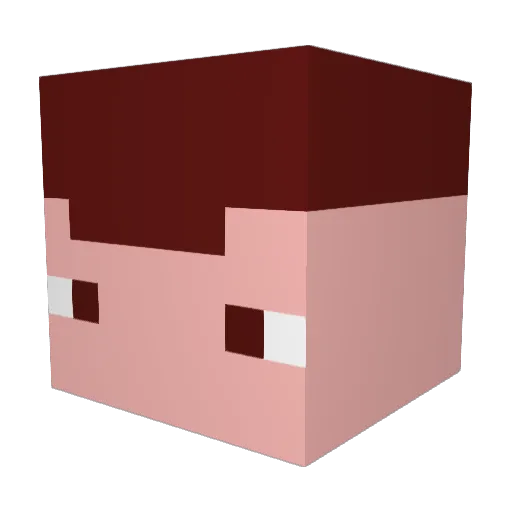 DauerFeuer44 Minecraft avatar head, 3D render