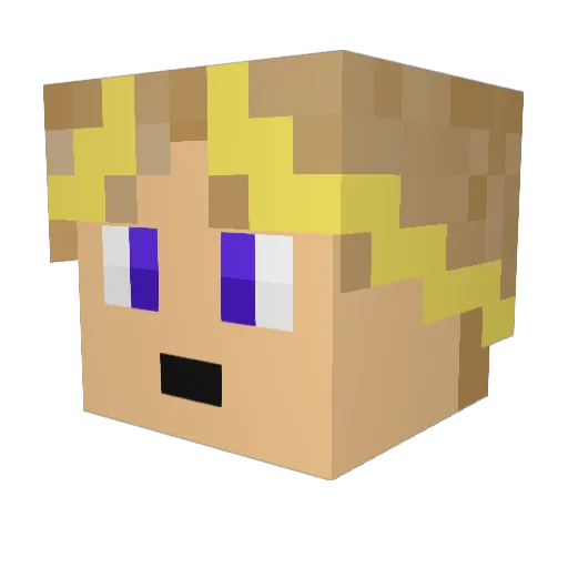 Daufmaster Minecraft avatar head, 3D render