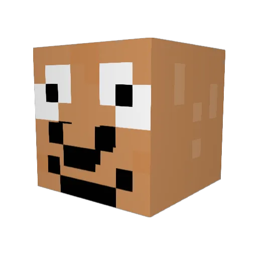 Dauntlzz Minecraft avatar head, 3D render
