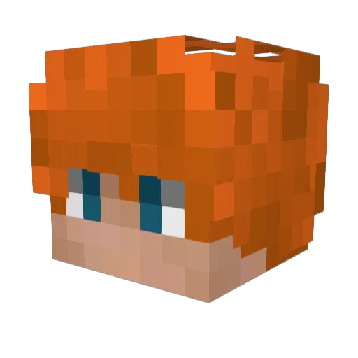 Dauphh Minecraft avatar head, 3D render