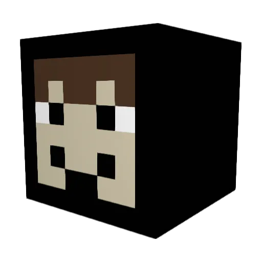 Dav1_D Minecraft avatar head, 3D render