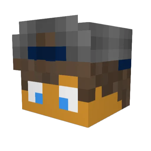 Dav1d_01 Minecraft avatar head, 3D render