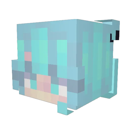 Dav1s3k Minecraft avatar head, 3D render
