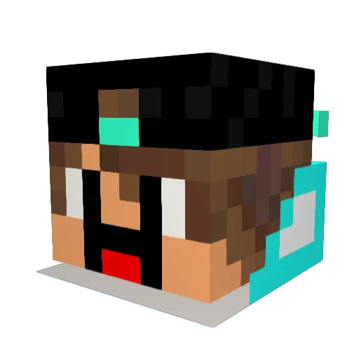 DavTDLFAN Minecraft avatar head, 3D render