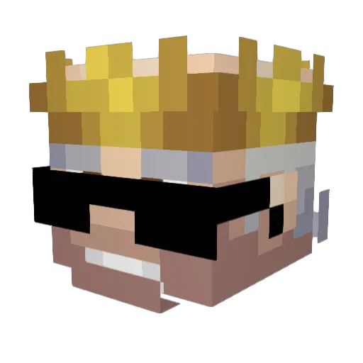 Davato Minecraft avatar head, 3D render