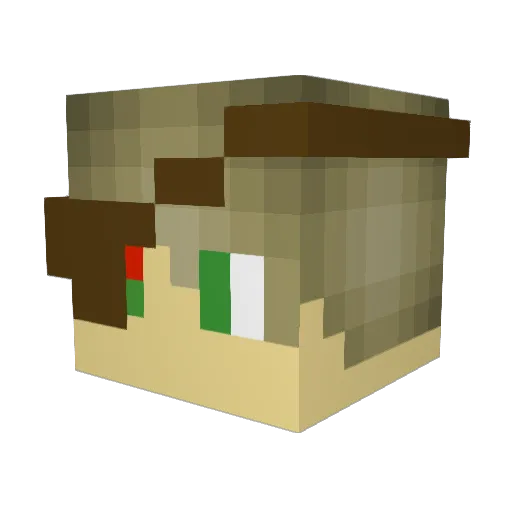 Davdarring Minecraft avatar head, 3D render