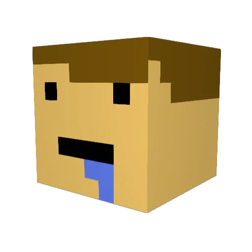 DaveAccounting Minecraft avatar head, 3D render