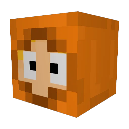 DaveGrohl Minecraft avatar head, 3D render