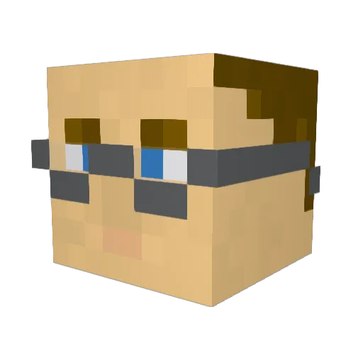 DaveLor Minecraft avatar head, 3D render