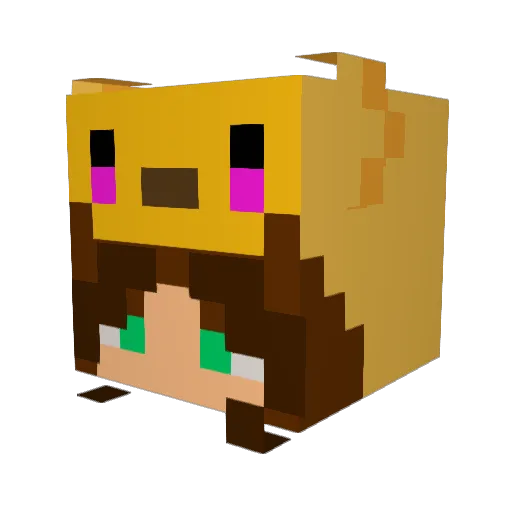 DaveORama Minecraft avatar head, 3D render
