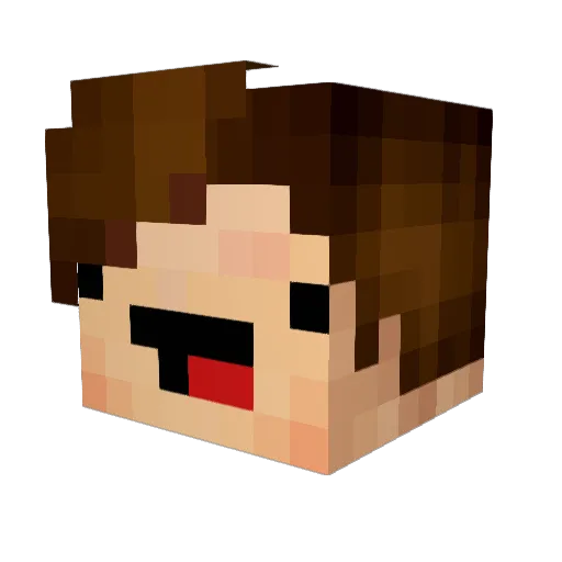 DaveRun Minecraft avatar head, 3D render
