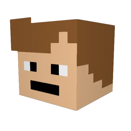 DaveyNeville Minecraft avatar head, 3D render