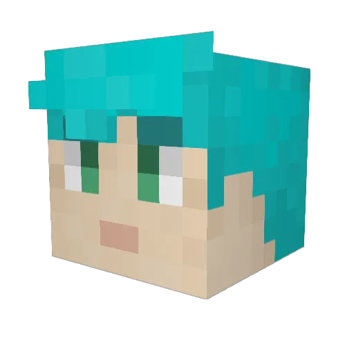 Davey_Meow Minecraft avatar head, 3D render