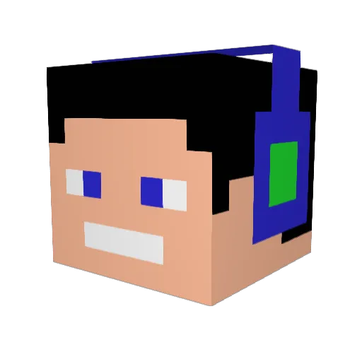 DaviGames222 Minecraft avatar head, 3D render