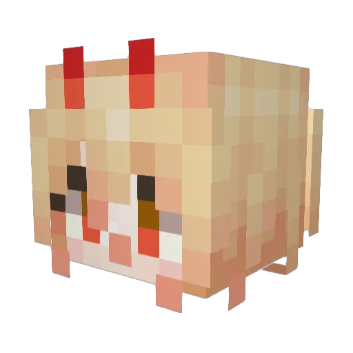 DaviJohnson Minecraft avatar head, 3D render