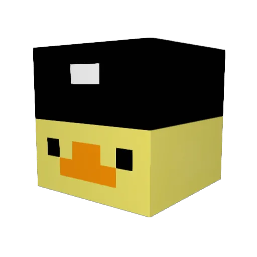 DaviO2 Minecraft avatar head, 3D render